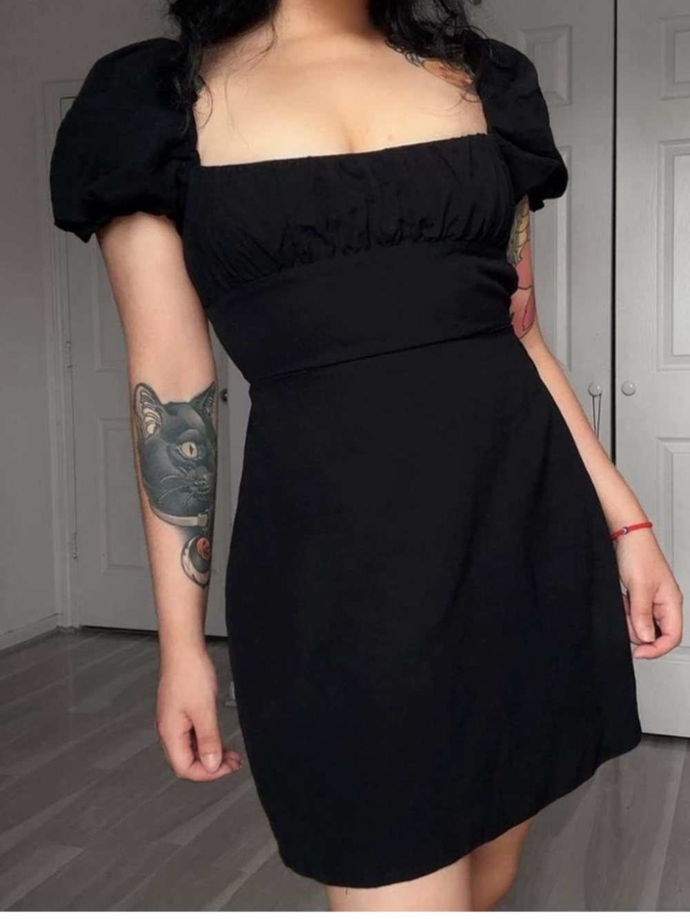 Black Goth Backless Lace Up Dress
